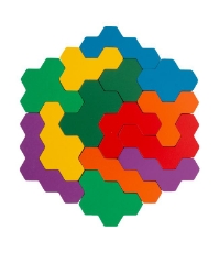 Imagine Puzzle din lemn- redarea modelului - hexagon