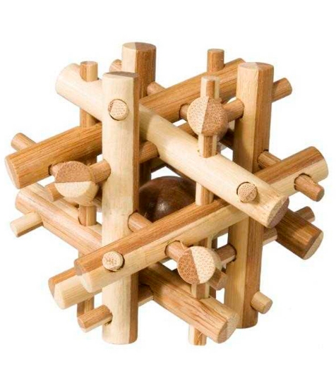 Imagine Joc logic IQ din lemn bambus Magic sticks