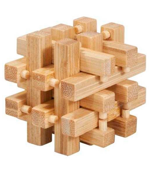 Imagine Joc logic IQ din lemn bambus in cutie metalica-2