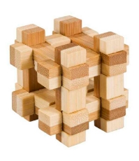 Imagine Joc logic IQ din lemn bambus in cutie metalica-11