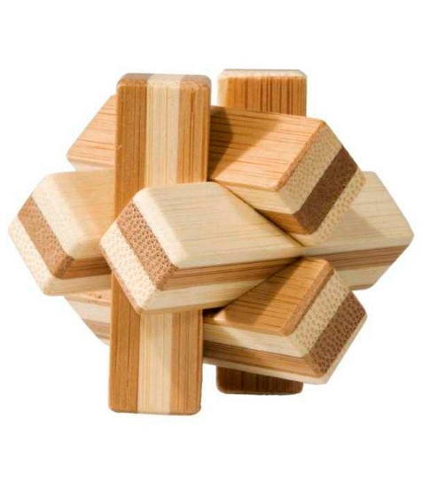 Imagine Joc logic IQ din lemn bambus Knot, cutie metal