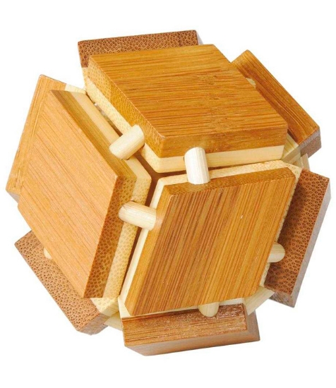 Imagine Joc logic IQ din lemn bambus 3D Magic box