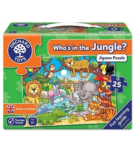 Imagine Puzzle cu activitati Cine este in jungla? WHO IS IN THE JUNGLE?