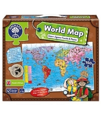 Imagine Puzzle si poster Harta lumii (limba engleza 150 piese) WORLD MAP PUZZLE & POSTER