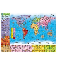 Imagine Puzzle si poster Harta lumii (limba engleza 150 piese) WORLD MAP PUZZLE & POSTER