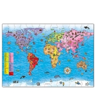 Imagine Puzzle si poster Harta lumii (limba engleza 150 piese) WORLD MAP PUZZLE & POSTER