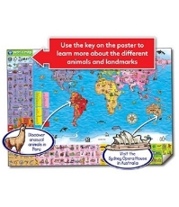 Imagine Puzzle si poster Harta lumii (limba engleza 150 piese) WORLD MAP PUZZLE & POSTER