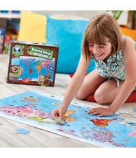Imagine Puzzle si poster Harta lumii (limba engleza 150 piese) WORLD MAP PUZZLE & POSTER