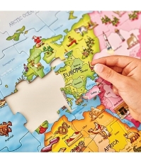 Imagine Puzzle si poster Harta lumii (limba engleza 150 piese) WORLD MAP PUZZLE & POSTER