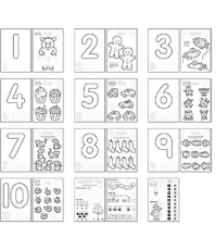 Imagine Carte de colorat cu activitati in limba engleza si abtibilduri Invata numerele NUMBER