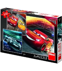 Imagine Puzzle 3 in 1 - Cars 3: Cursa cea mare (55 piese)