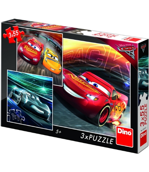 Imagine Puzzle 3 in 1 - Cars 3: Cursa cea mare (55 piese)