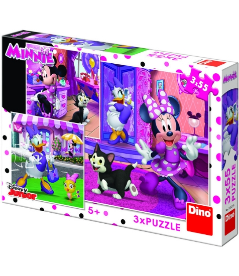 Imagine Puzzle 3 in 1 - O zi cu Minnie (55 piese)