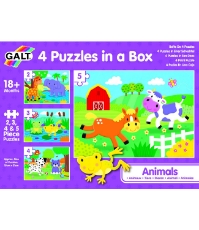 Imagine Set 4 puzzle-uri - Animalute (2, 3, 4, 5 piese)