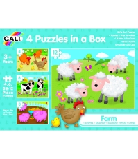 Imagine Set 4 puzzle-uri Animale de la ferma (4, 6, 8, 12 piese)