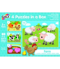 Imagine Set 4 puzzle-uri Animale de la ferma (4, 6, 8, 12 piese)