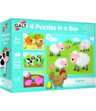 Imagine Set 4 puzzle-uri Animale de la ferma (4, 6, 8, 12 piese)