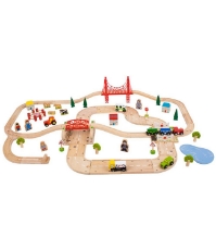 Imagine Circuit auto si feroviar (80 piese)