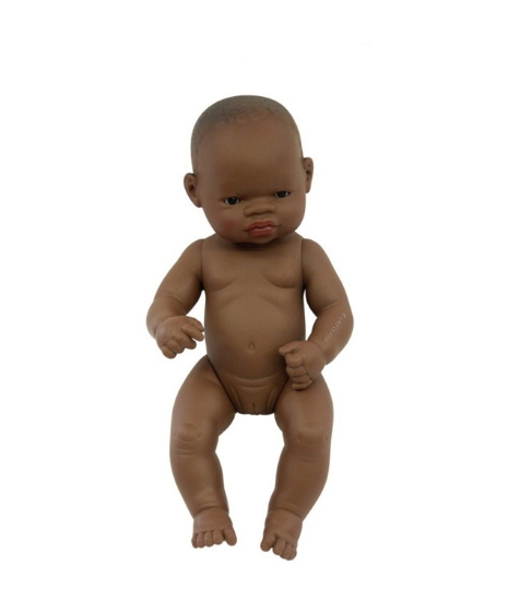 Imagine Papusa Bebelus african Fata 32 cm
