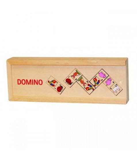 Imagine Domino Animale in cutie de lemn