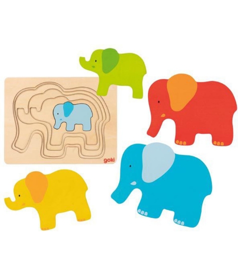 Imagine Puzzle stratificat Elefantii