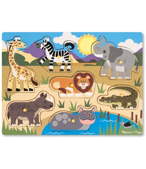 Imagine Puzzle din lemn Animalele safari