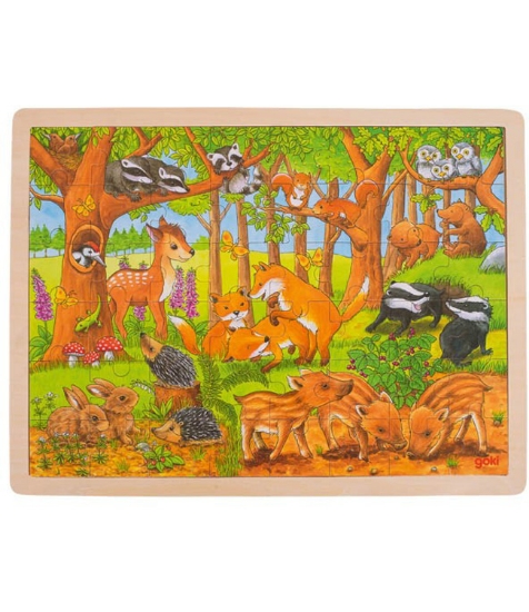 Imagine Puzzle Din Lemn Pui De Animale Salbatice