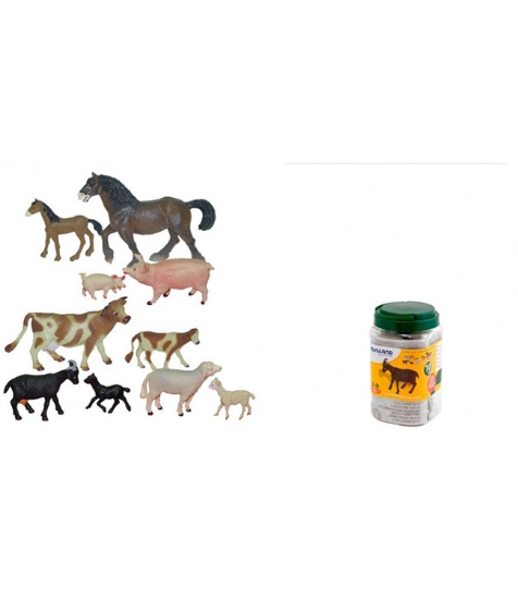 Imagine Animale domestice cu puii set de 10 figurine