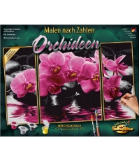 Imagine Kit pictura pe numere Orhidee, 3 Tablouri