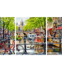 Imagine Kit pictura pe numere Amsterdam Olanda, 3 Tablouri