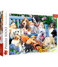 Imagine Puzzle Trefl 1000 Caini in Gradina