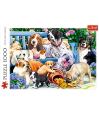 Imagine Puzzle Trefl 1000 Caini in Gradina