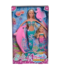 Imagine Papusi Steffi si Evi Sirene cu Delfin