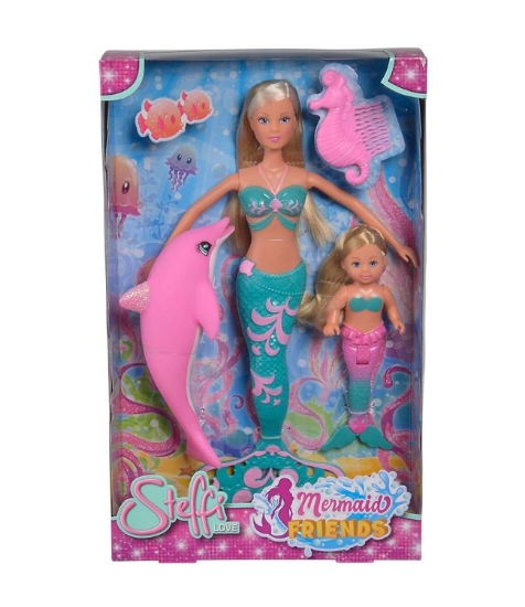 Imagine Papusi Steffi si Evi Sirene cu Delfin