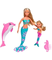 Imagine Papusi Steffi si Evi Sirene cu Delfin
