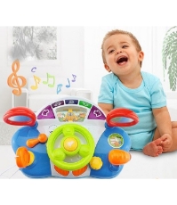 Imagine Consola bebe bord masina cu volan muzical si functiuni