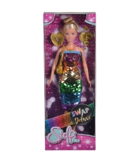 Imagine Papusa Steffi cu rochita cu paiete Curcubeu Deluxe Edition