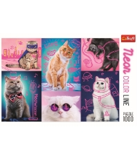 Imagine Puzzle Trefl 1000 Super Pisici Neon