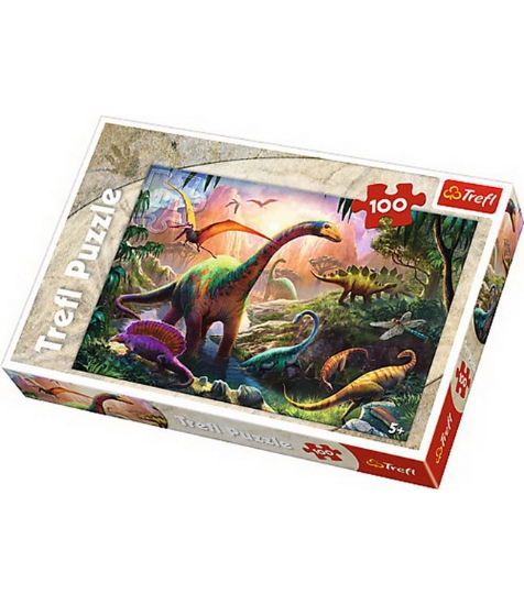 Imagine Puzzle Trefl 100 pe Taramul Dinozaurilor