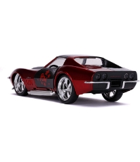 Imagine Masina metalica Harley Quinn 1969 Corvette Stingray scara 1 la 32