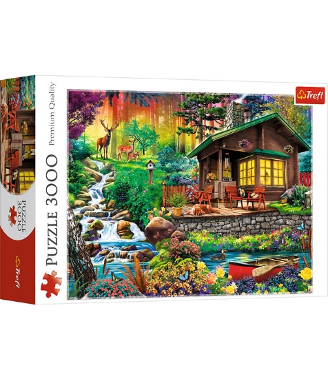 Imagine Puzzle Trefl 3000 Cabana din Padure