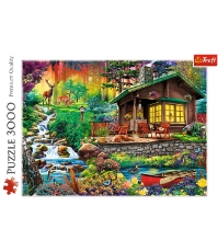Imagine Puzzle Trefl 3000 Cabana din Padure