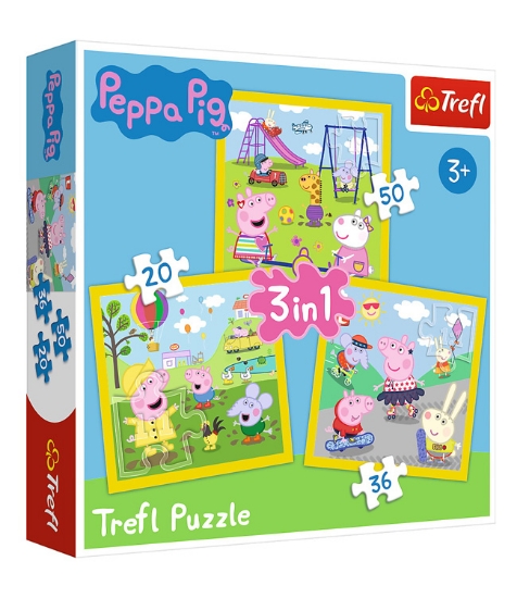 Imagine Puzzle Trefl 3In1 Peppa Pig O Zi Aniversara