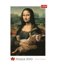 Imagine Puzzle Trefl 500 Monalisa cu Pisica