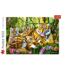 Imagine Puzzle Trefl 500 Familie de Tigri