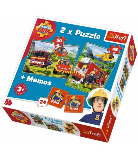 Imagine Puzzle Trefl 2In1 Memo Pompierii in Actiune