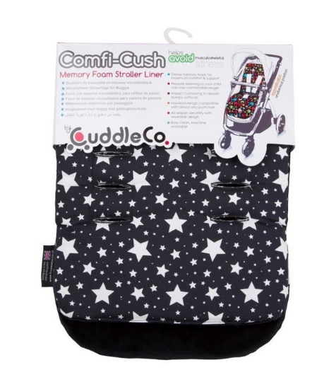 Imagine Saltea carucior Comfi-Cush Black and White Stars, 842094