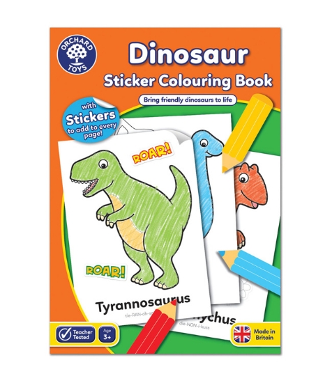 Imagine Carte de colorat cu activitati in limba engleza si abtibilduri Dinozaur DINOSAUR