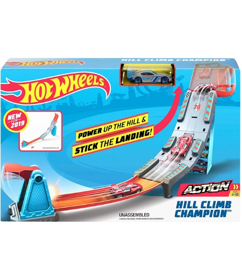 Imagine Hot Wheels lansator cu masinuta Power Up The Hill