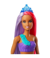Imagine Barbie papusa Dreamtopia Sirena cu parul in doua culori
